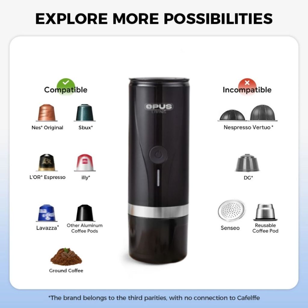 Opus Living Portable Electric Espresso Machine